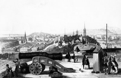 Edinburgh from the Castle, engraved by Thomas Brown by John Ramage